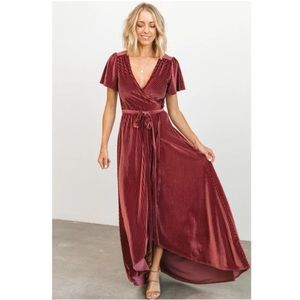 Baltic Born Andi Ribbed Velvet Wrap Dress